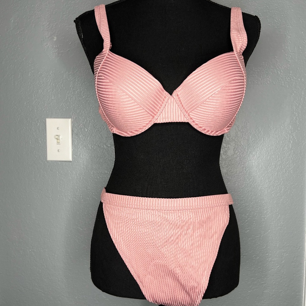 Pink Two Piece Bathing Suit